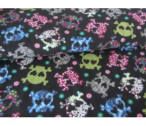 RST 45cm Jersey Totenköpfe bunt - punk